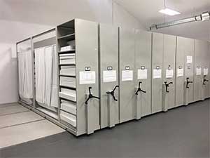 Movable shelving for healthcare