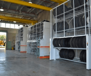 automotive storage includes vertical tire storage such as these in the New Jersey, New York area