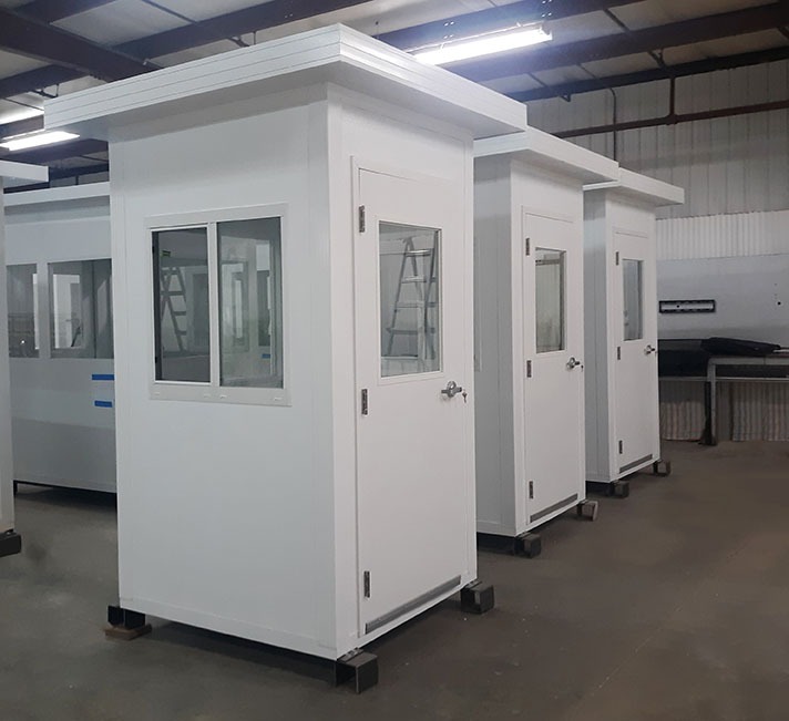 Quick ship guard booths and warmup booths for military installations, airports, theme parks, stadiums, manufacturing facilities, border crossings, fueling stations, and much more.